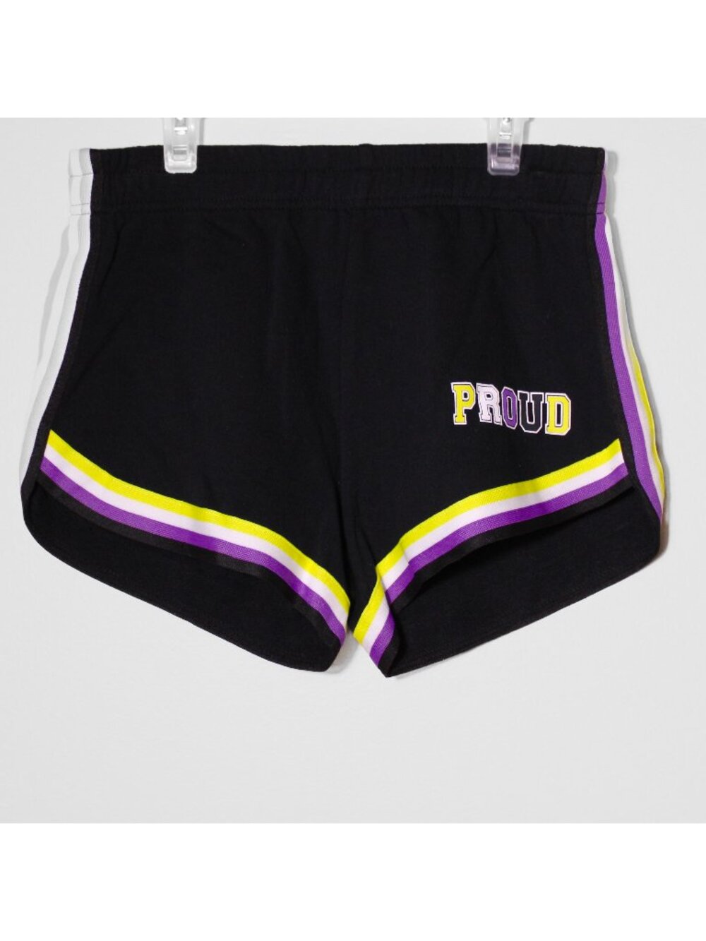 BodyRage Dolphin Retro Striped Shorts Pride ENBY Proud Non-binary Size S